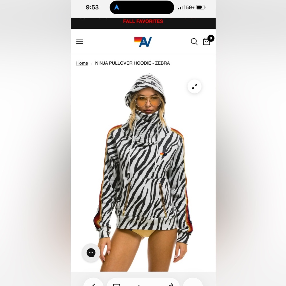 Aviator Nation zebra ninja Hoodie - Picture 3 of 7